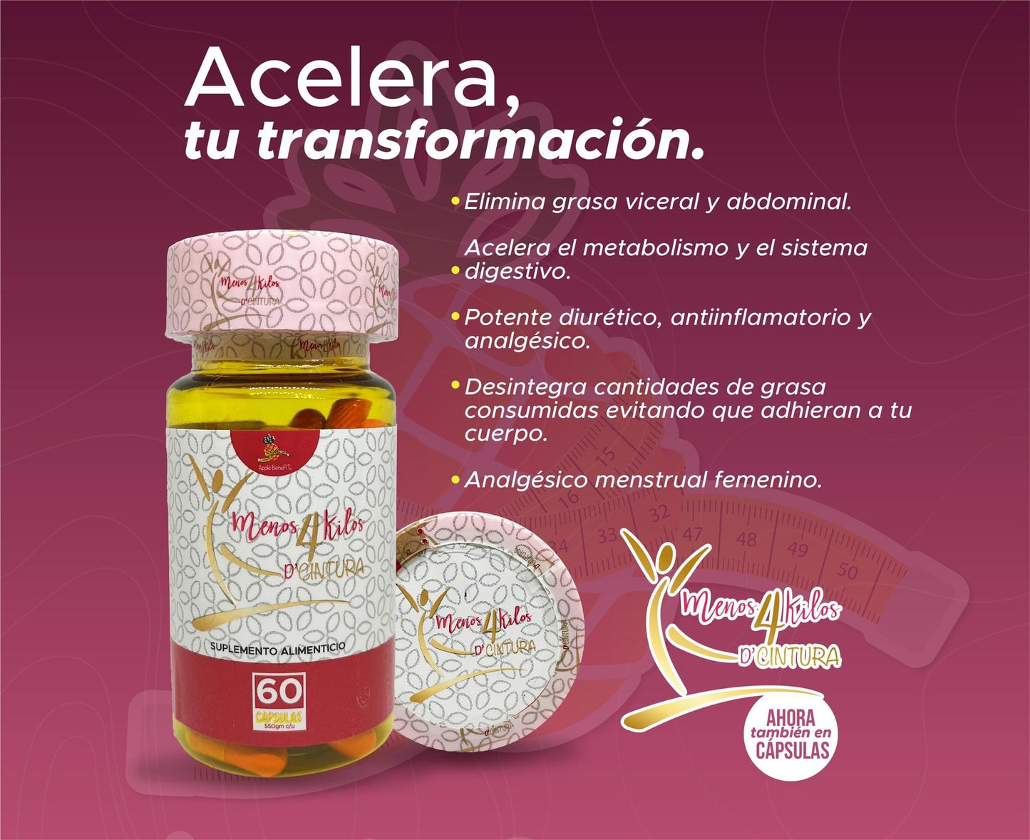 Menos 4 kilos de cintura Capsulas